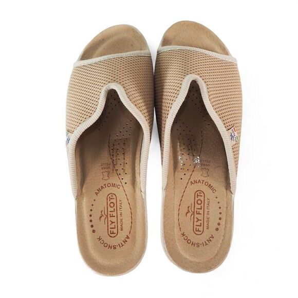FlyFlot Cloth Slippers Slip-on Slide Sandals Beige Tan Women's 8/39 - Picture 9 of 11